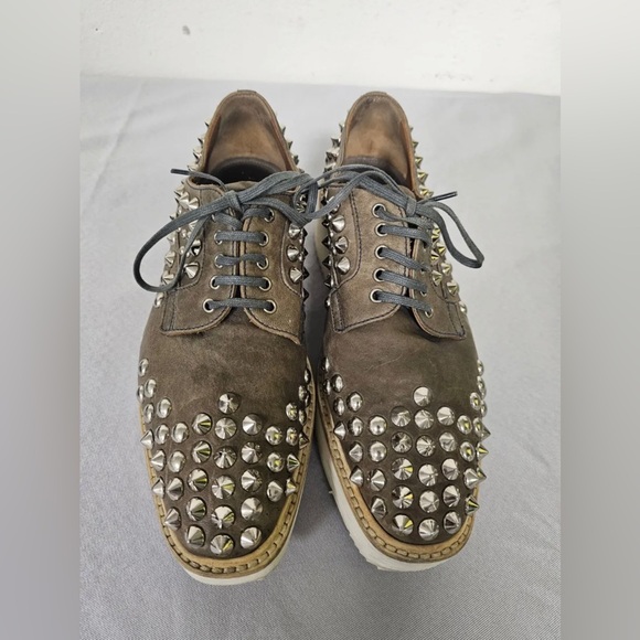 RARE! 1200 PRADA ICONIC White Spikes Studded Platform Oxfords EU 39.5 LOVE SHOES - Picture 1 of 7
